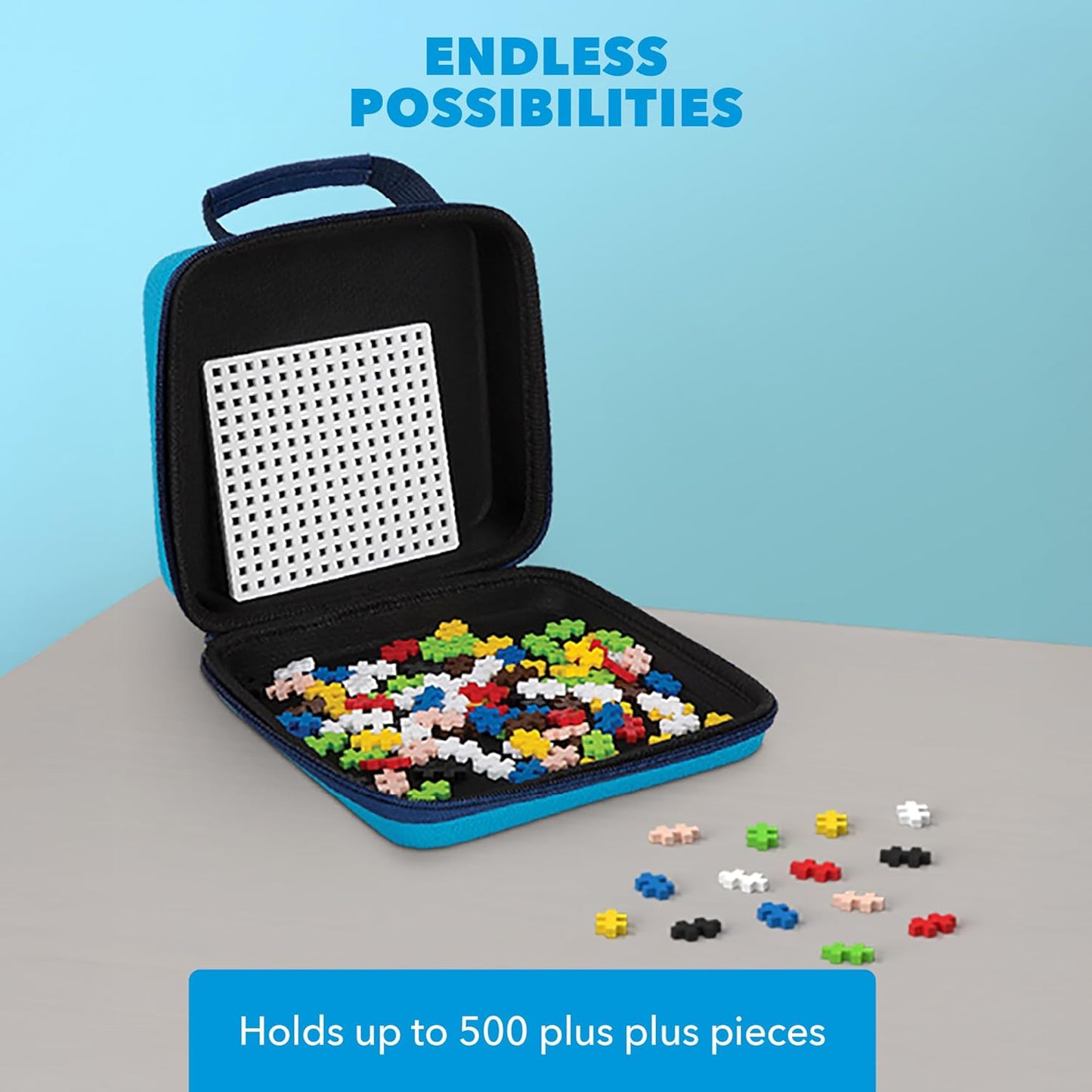 Plus Plus Building Set - 3D Open-Ended STEM Toy for Kids with Travel Case & 100 Mini Pieces