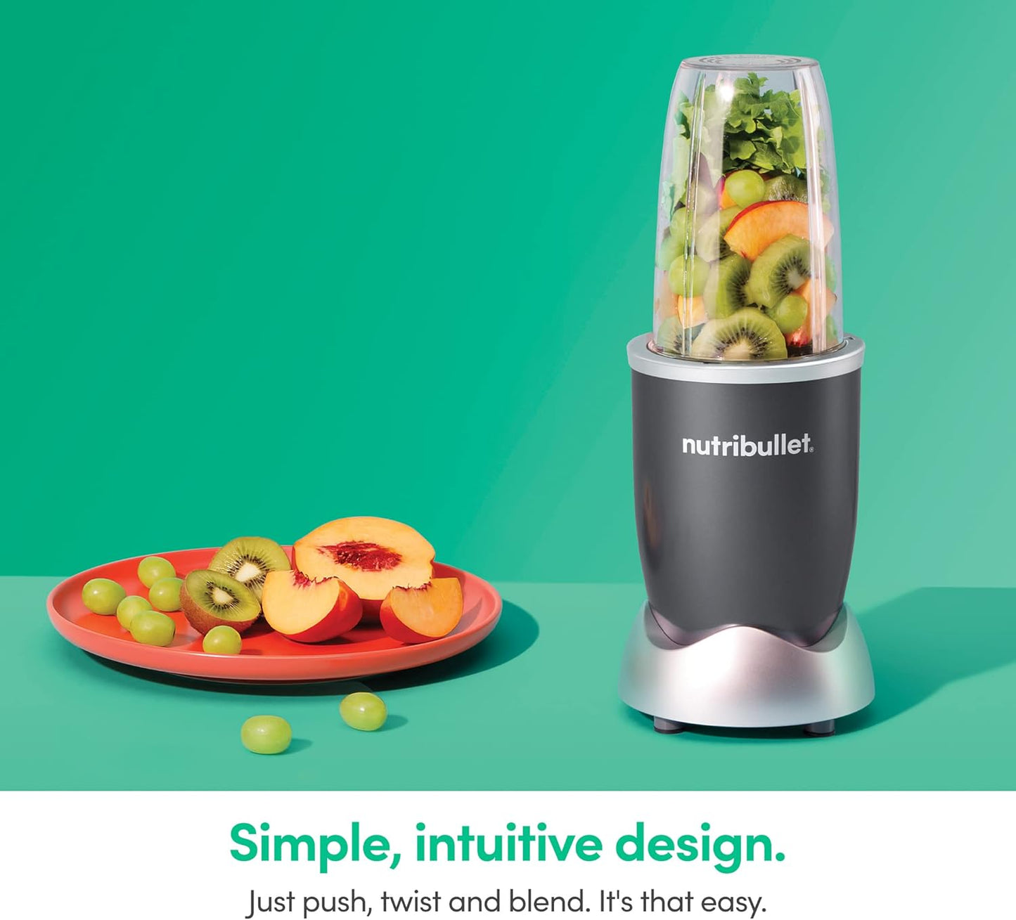 Nutribullet Personal Blender - 600 Watt for Smoothies & Shakes | 24 Ounces, Gray, NBR-0601WM