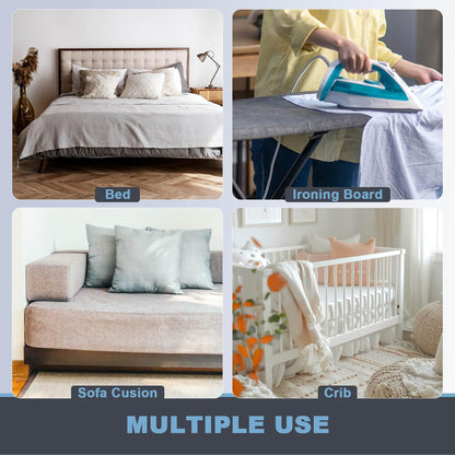 VividPaw Ironing Board Cover Clips and Fasteners, Set of 4, Anti-Slip Straps for Secure and Tight Fit, Wrinkle-Free Iron Covers, Sheet Suspenders Clip for Bed, Sofa, Adjustable Length (White)