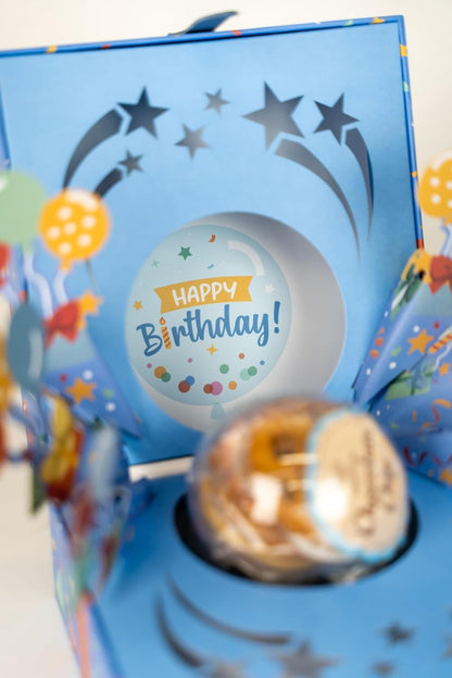 Send A Cake Happy Birthday Bloom Box | 4 Gourmet Cookies - Lemon, Peanut Butter, Chocolate Chip & Oatmeal - Ready to Gift, No Assembly Required