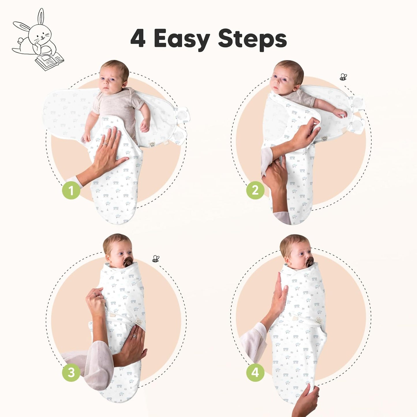 Organic Baby Swaddle Sleep Sacks by [Brand Name] - Soft & Snug for Newborns 0-3 Months | 3-Pack