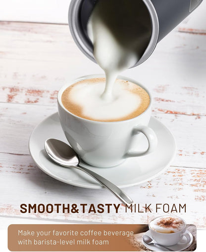 SIMPLETASTE Electric Milk Frother - 4-in-1 Touch Screen Steamer for Lattes, Cappuccinos & Macchiatos