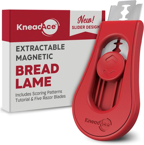 KneadAce Bread Lame - Upgraded Magnetic Dough Scoring Tool with 5 Razor Blades & Patterns Booklet