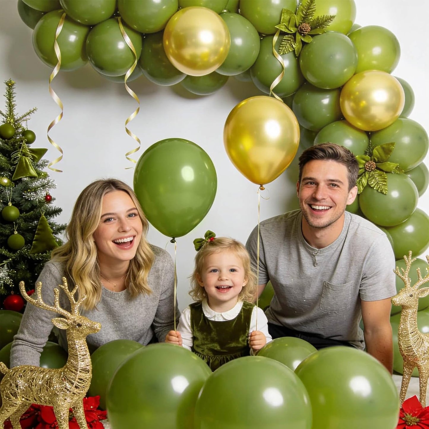 Skiennix 12-Inch Olive Green Latex Balloons - 110 Pack for Birthday Parties & Baby Showers
