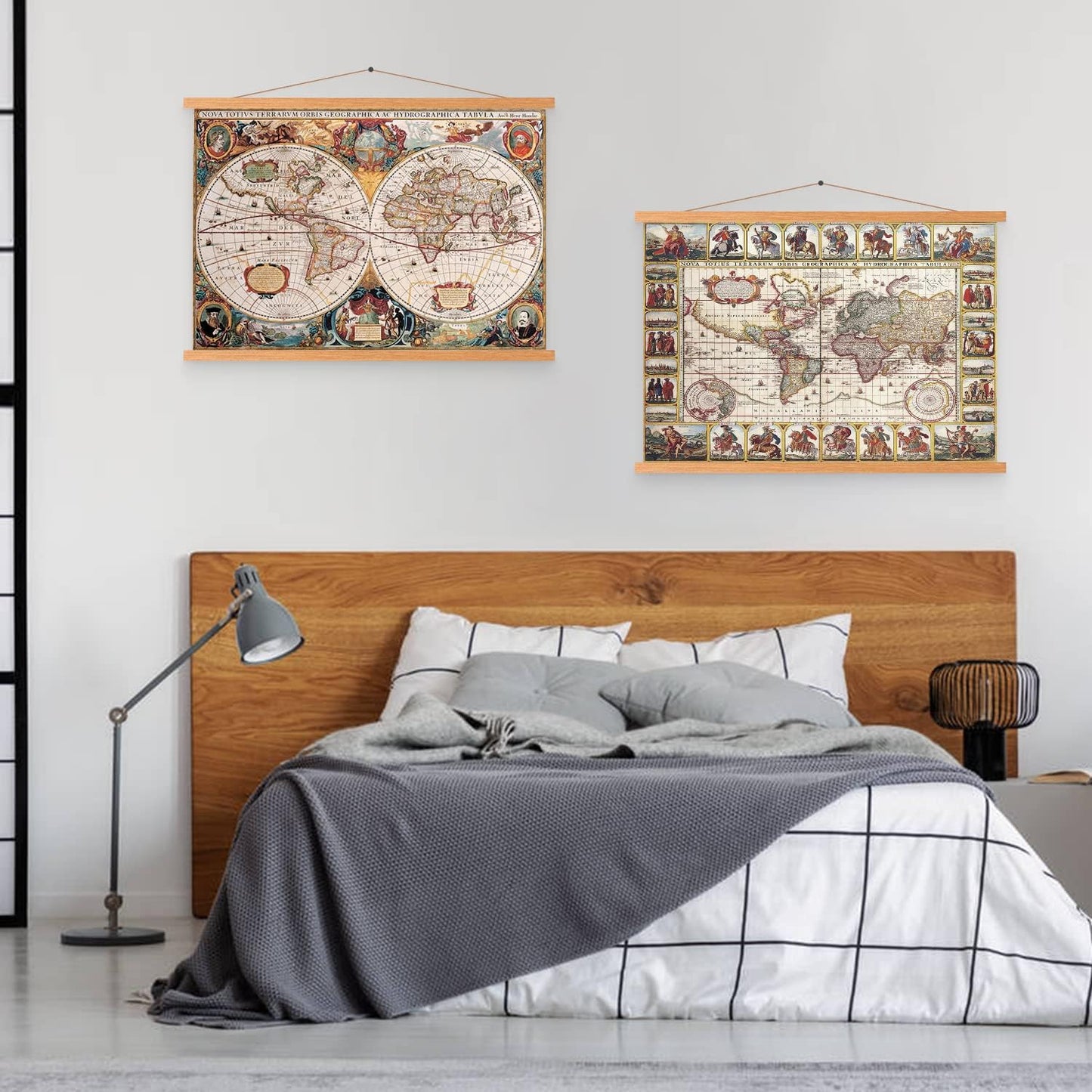 Benjia Magnetic Light Wood Poster Frame - 25x16, 25x35, 25x38 for Photos & Artwork | Teak Color
