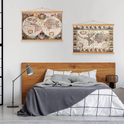 Benjia Magnetic Light Wood Poster Frame - 25x16, 25x35, 25x38 for Photos & Artwork | Teak Color