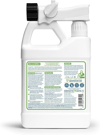 Wondercide - Natural Flea, Tick & Mosquito Yard Spray - Safe for Pets & Kids - 32 oz