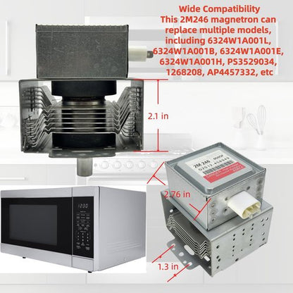 2025 New 2M246 Microwave Magnetron, Compatible with LG 6324W1A001B/E AP4457332, Fixes No Heat Issue