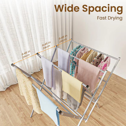 Whitmor Oversized Metal Drying Rack - Durable Silver Design for Efficient Laundry Drying
