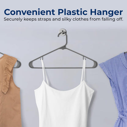 SereneLife Non-Slip Plastic Hangers - 30 Pack Space-Saving Closet Organizers for Shirts & Dresses