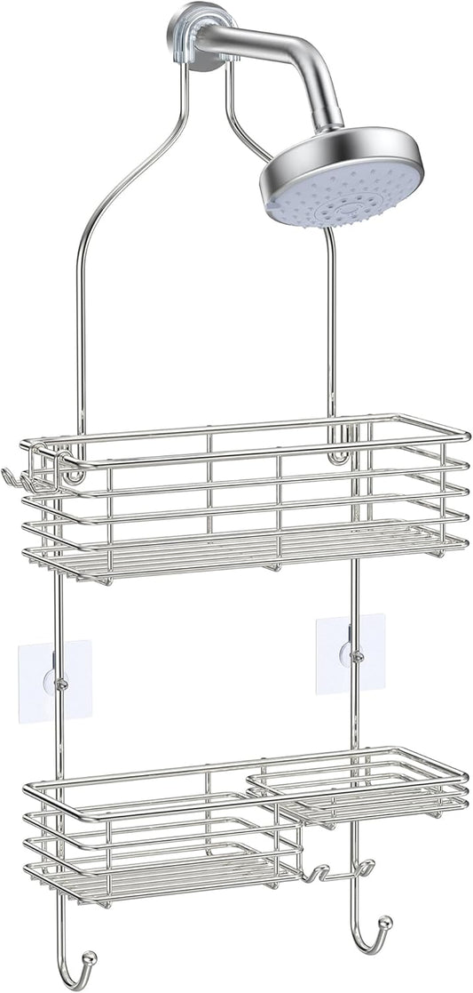 SMARTAKE Hanging Shower Head Caddy - Rustproof Stainless Steel Bathroom Organizer | Silver Finish