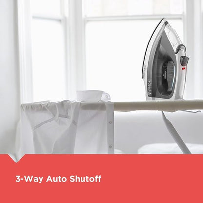 BLACK+DECKER Compact Steam Iron - Stainless Steel Soleplate, Spray Mist, Anti-Drip, Auto Shutoff | IR1020S