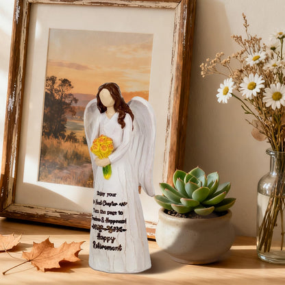 Regine Switzerland Retirement Gifts for Women - Hand-Painted 7.3" Resin Angel Figurine for Nurses & Teachers