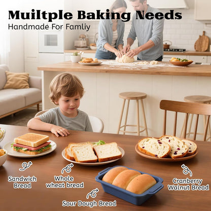 Skiennix Silicone Bread Pan - Nonstick 9.5 x 5 Inch Loaf Pan with Metal Frame for Baking Bread