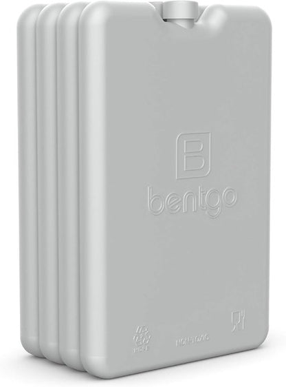 Bentgo Ice Lunch Chillers - Ultra-Thin Ice Packs for Lunch Bags & Coolers - 4 Pack (Gray)