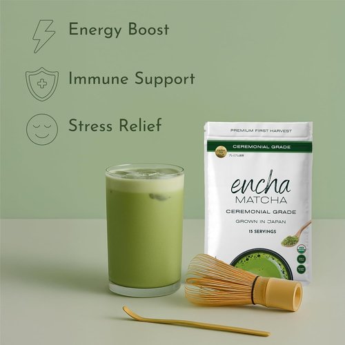 Encha Matcha - Organic Ceremonial Grade Matcha Powder | First Harvest Japanese Green Tea (30g/1.06oz)