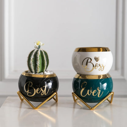 PeraBella Boss Gifts for Women | Succulent Pots - Perfect Birthday & Boss's Day Gifts - 3 Pcs