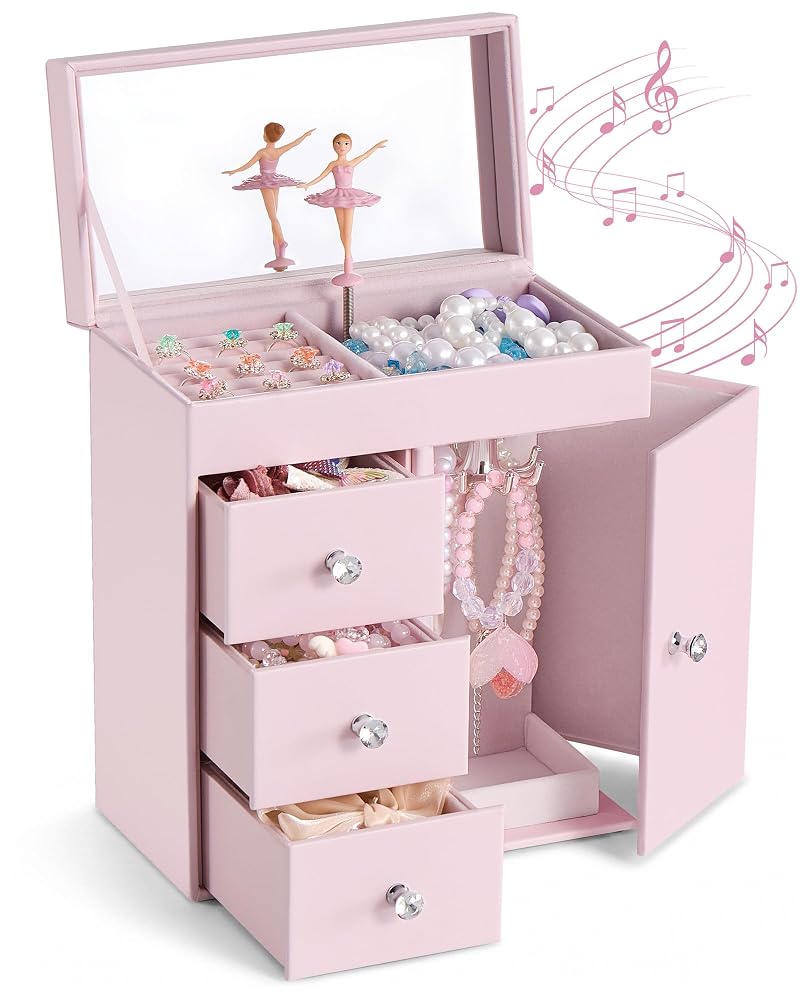 Pink Ballerina Music Jewelry Box for Girls 3-12 – Lolalet