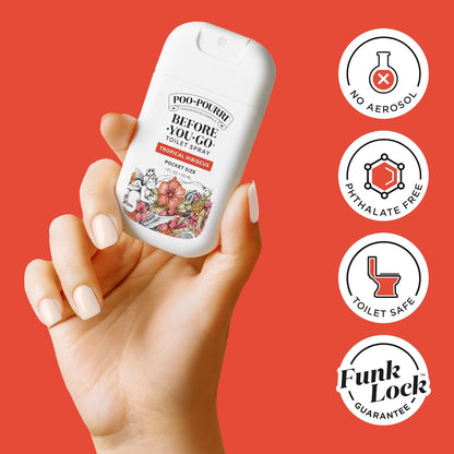 Poo-Pourri Pocket Toilet Spray - Tropical Hibiscus Travel Deodorizer | 1 Fl Oz, Up to 50 Uses, TSA Approved
