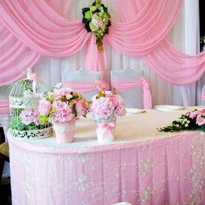 Skiennix 10 x 7 Feet Pink Backdrop Curtain - Versatile Photo Background for Parties & Events
