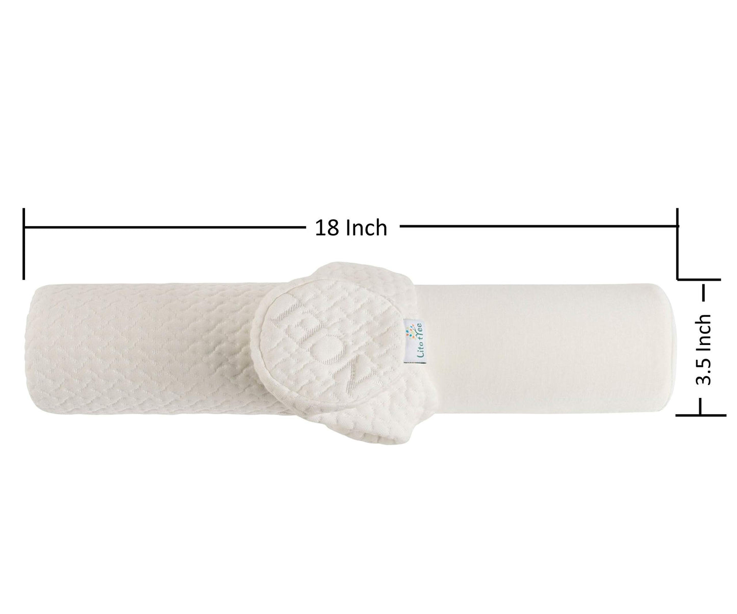 LitoTree Comfort Memory Foam Neck Roll and Cervical Bolster Round Pillow with Removable Washable Soft Cover for Spine and Neck Back Lumbar Leg Vertebra Support (18x3.5 inch Pillow)