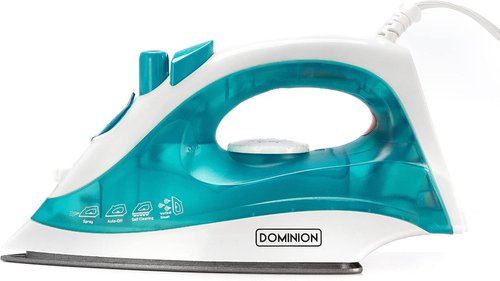 Dominion Advanced Steam Iron - Lightweight 1200W Non-Stick Soleplate with Vertical Steam & Adjustable Thermostat - Teal
