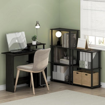 Furinno Turn-N-Tube 4-Tier Multipurpose Shelf Display Rack - Stylish Espresso/Black Finish