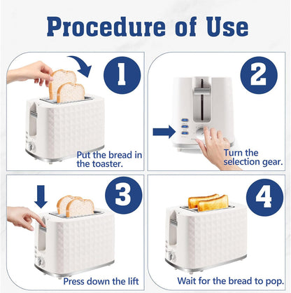 Skiennix 2-Slice Toaster - Wide Slot Bread Toaster with Cancel, Bagel & Defrost Functions | Beige