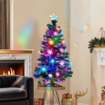 Juegoal 3 ft Pre-Lit Green Artificial Christmas Tree with Color Changing Lights - Variation Regular Christmas Tree+3ft