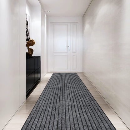 Custom Size Backed Non-Slip Area Rugs Runner, Easy Clean, Waterproof Runner Rugs for Hallway Entryway, Kitchen, Laundry, 2FT x 6FT, Gray Stripe