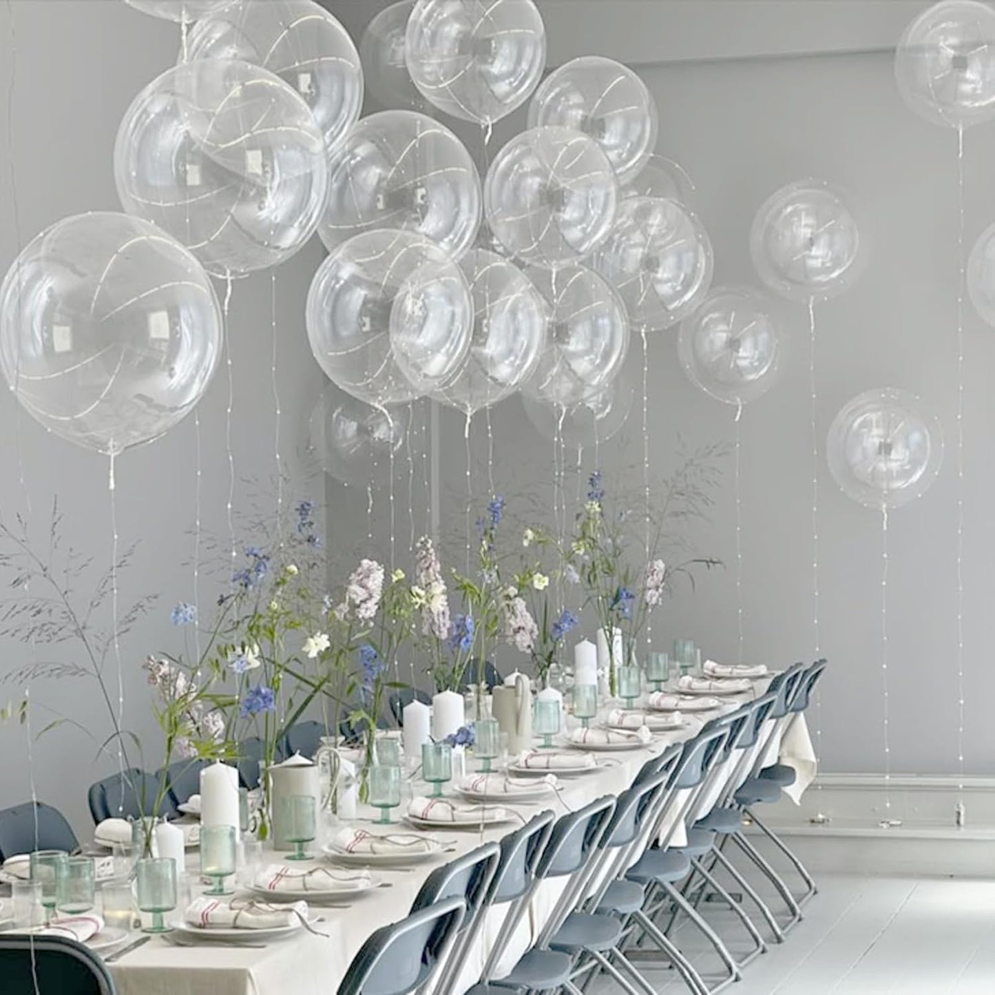 Skiennix Clear Balloons - 12 Inch Transparent Latex Balloons | 50 Pack for Baby Showers & Parties