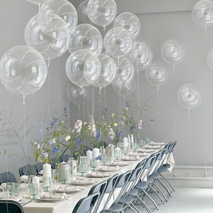 Skiennix Clear Balloons - 12 Inch Transparent Latex Balloons | 50 Pack for Baby Showers & Parties