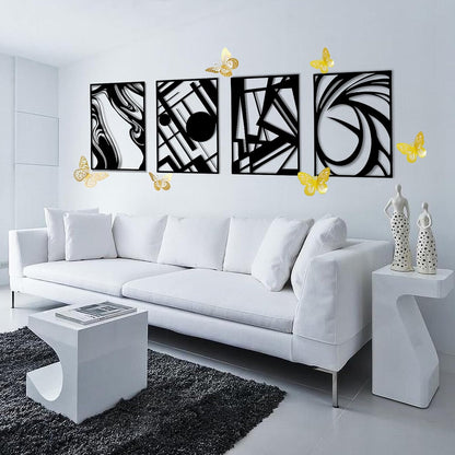 Pymin 3D Butterfly Wall Decor - 12 PCS Gold Butterfly Stickers with Magnets for Party Decorations