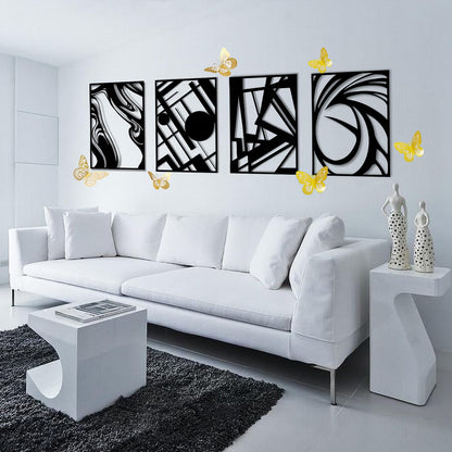 Pymin Butterfly Wall Decor 12 PCS, 3D Butterflies Stickers for Party Decorations with Magnets (Gold, 12)