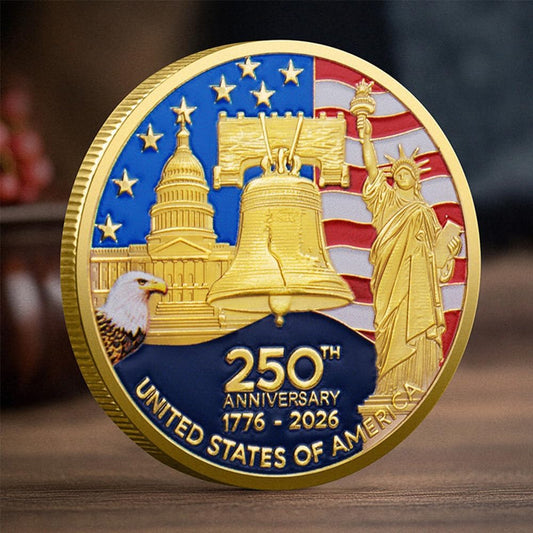 U.S. Army Commemorative Gold-Plated Challenge Coin - Double-Sided High Relief Military Collectible | 250th Anniversary (1776-2026)