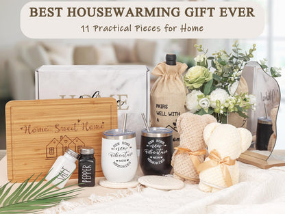 YLOVAN House Warming Gifts New Home (11 Piece Set), Unique Housewarming Baskets for Couples, Clients, Women, Men, Closing Gift for Home Buyers Realtors, Welcome First Apartment Essentials Ideas
