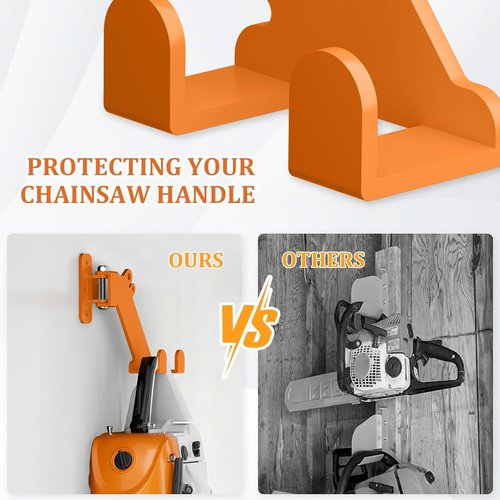 Chainsaw Hanger - 3-in-1 Adjustable Wall Mount for Stihl, Husqvarna, Echo | Garage Organizer