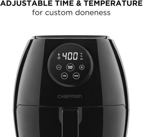 CHEFMAN 3.5 Qt. Small Air Fryer - Healthy Cooking with Digital Touch Screen & Auto Shutoff | Glossy Black