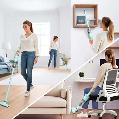 Skiennix 6-in-1 Rechargeable Stick Vacuum Cleaner - Handheld & Versatile for Home & Car Cleaning (Green)