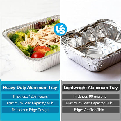 Thickened Aluminum Foil Pans by [Brand Name] - 9x13 Extra Deep Disposable Pans with Lids for Roasting, Baking & Catering | 10-Pack