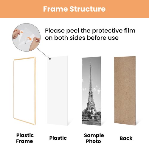 upsimples 12x16 Picture Frame Natural 3 Pack, Scratch-Proof Poster Frames 12 x 16 for Photo Gallery - Slide-In Strips, Horizontal or Vertical Wall Mounting