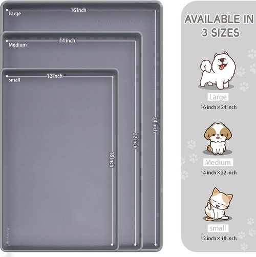 MateeyLife Silicone Pet Feeding Mat - Waterproof & Anti-Slip Dog/Cat Bowl Mat | Spill-Proof Design