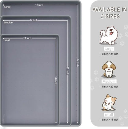 MateeyLife Silicone Pet Feeding Mat - Waterproof & Anti-Slip Dog/Cat Bowl Mat | Spill-Proof Design