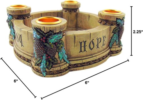 Joy Advent Wreath Candle Holder - Elegant Design for Holiday Decor | Single Unit (NC726)