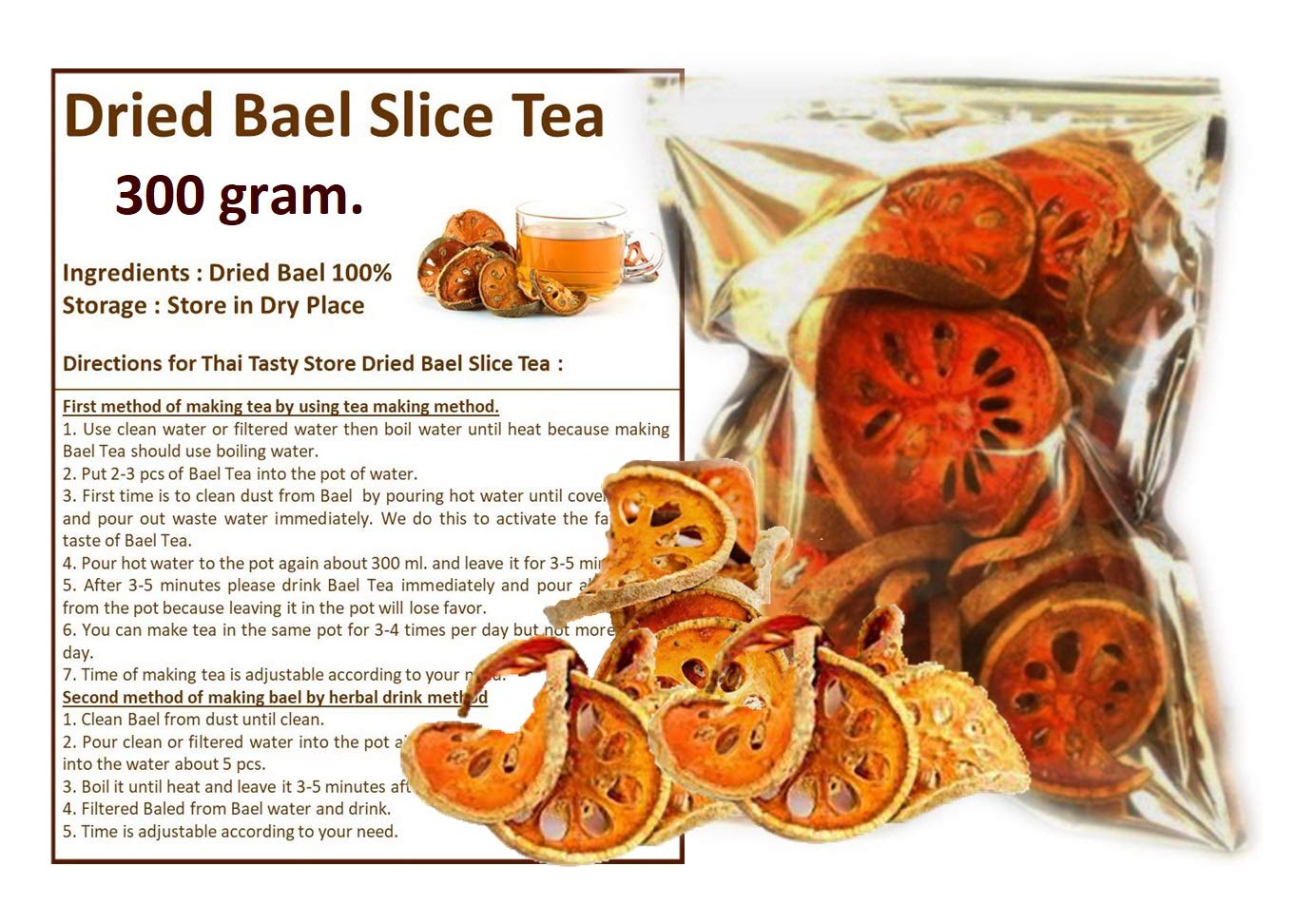 Herbal Tea with Dried Bael Slice, 300 g /10.5 oz