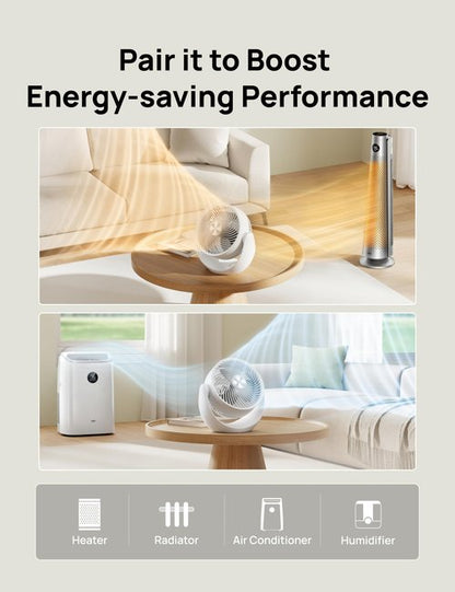 Dreo Fan for Bedroom, Table Air Circulator for Whole Room, 11 Inch, 40ft Strong Airflow, 120° Adjustable Tilt, 28db Low Noise, Quiet, 3 Speeds, 2025 New Desk Fan for Office, Kitchen, Home