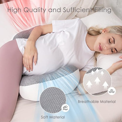 Chilling Home Pregnancy Pillow - Maternity Support for Back, Belly & Waist | Portable Grey Design
