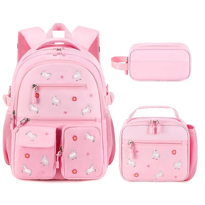 Kids' 3-Piece Backpack Set with Lunch Bag & Pencil Case - Pink Unicorn