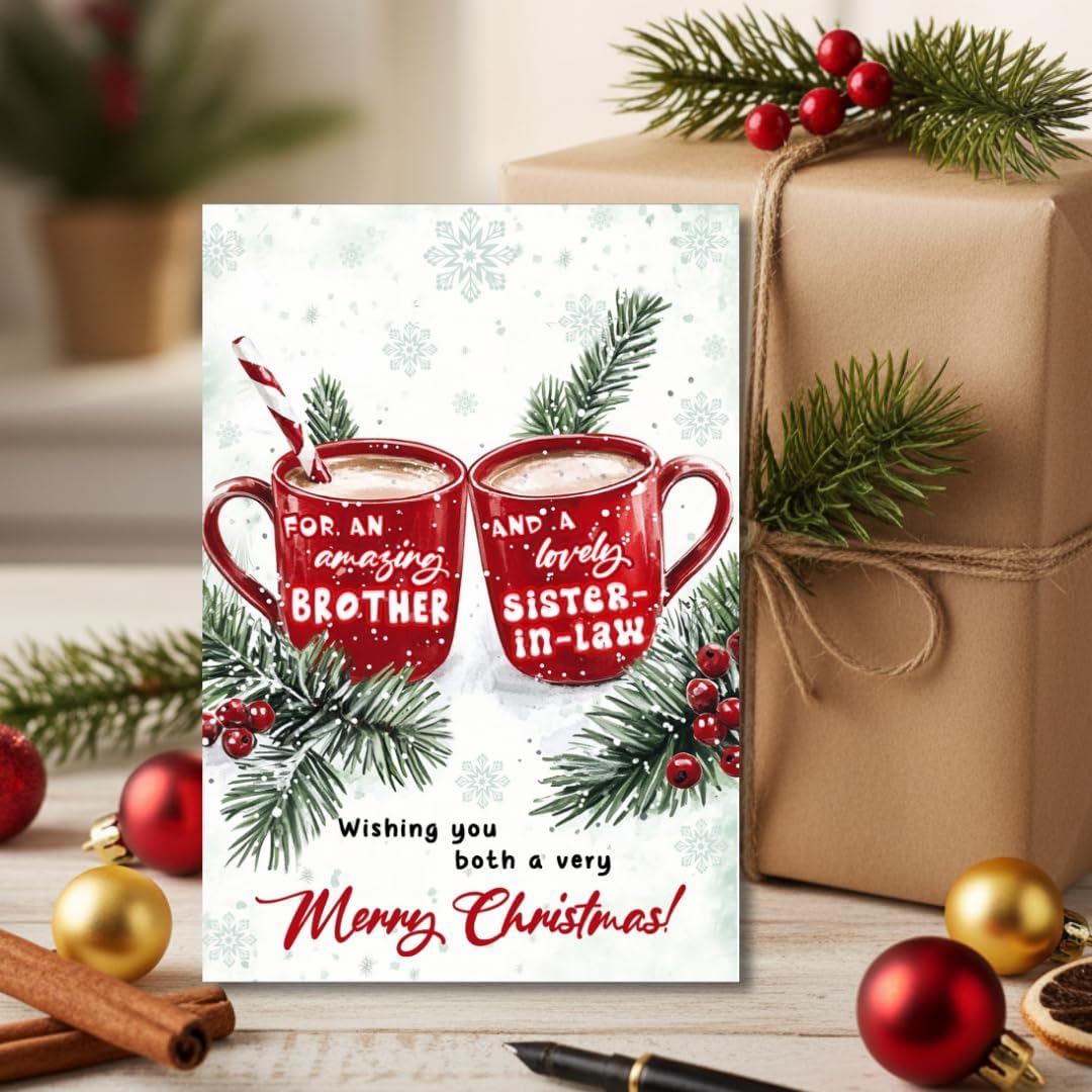 Regine Switzerland Christmas Card - Heartfelt Holiday Greeting for Brother & Sister-in-Law | Includes Envelope