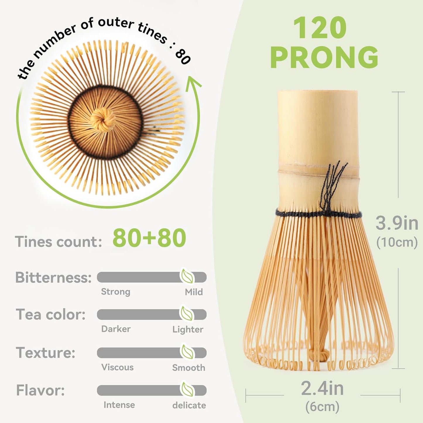 Authentic Japanese Bamboo Matcha Whisk by [Brand Name] - 120 Prong Chasen Stirrer for Perfect Matcha Tea
